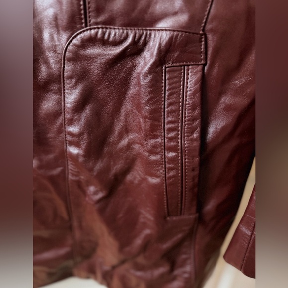 Brahmin Deep Brown Leather Trench Coat - Picture 3 of 8